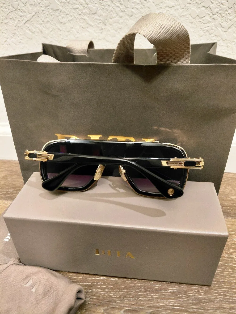 DITA LXN-EVO 25th Anniversary (DTS403-A) Black/Gold Framed Aviator Sunglasses